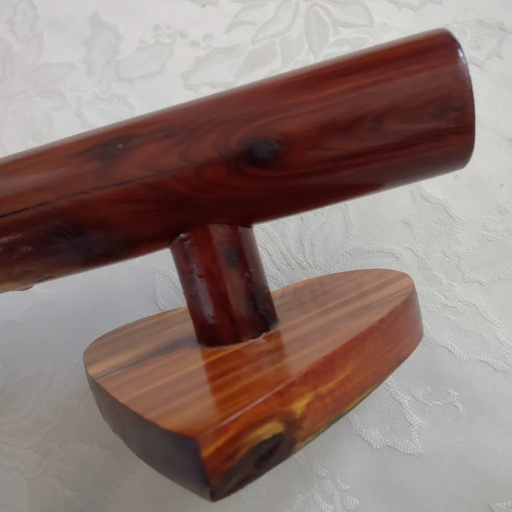 Wood jewelry display T Bar Stand heart Shaped Base